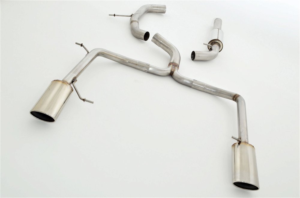 Friedrich Motorsport 76mm Duplex Sportauspuff Anlage für VW Passat 3C B6 2.0 TDI