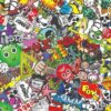Wassertransferdruck WTD CD 574-MS 1 m Sticker-Bomb Stickerbomb bunt Film Folie WTP 100 cm Breite