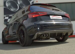 Friedrich Motorsport 76mm Auspuff Sportauspuff Anlage für Audi A3 8V 3-Türer 2.0
