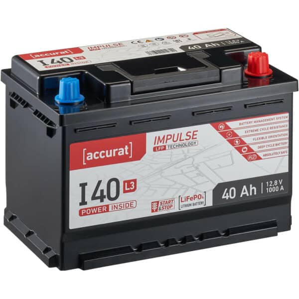 Accurat Impulse I40L3 Autobatterie 40 Ah LiFePO4