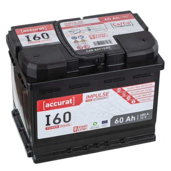 Accurat Impulse I60 Autobatterie 60Ah AGM Start-Stop