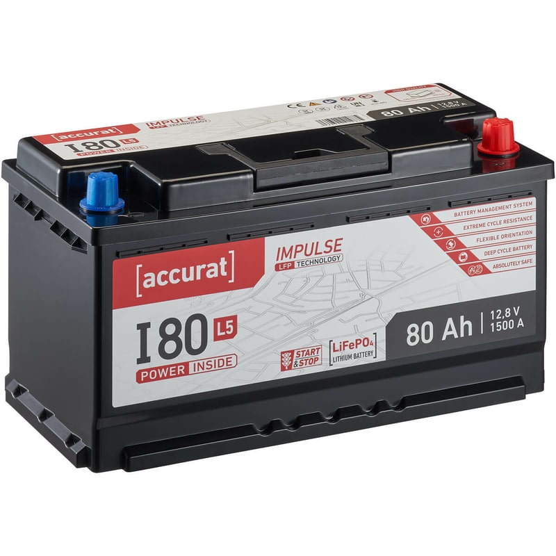 Accurat Impulse I80L5 Autobatterie 80Ah LiFePO4