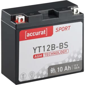 Accurat Sport AGM YT12B-BS Motorradbatterie 10Ah 12V (DIN 51015) YT12B-4