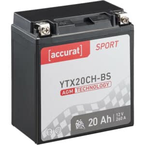 Accurat Sport AGM YTX20CH-BS Motorradbatterie 20Ah 12V