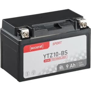 Accurat Sport AGM YTZ10-BS Motorradbatterie 9Ah 12V (DIN 50615) ETZ10-BS YTX7A-BS