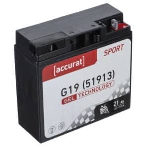 Accurat Sport GEL G19 Motorradbatterie 21Ah 12V (DIN 51913) YG51913 GEL12-19 GT20H-3