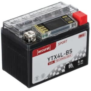 Accurat Sport GEL LCD YTX4L-BS GEL YB4L-B Motorradbatterie 4Ah 12V (DIN 50411) YG4L-B CB4L-B GEL12-4L-B
