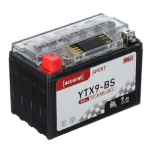 Accurat Sport GEL LCD YTX9-BS Motorradbatterie 9Ah 12V (DIN 50812) YT9B-BS YG9-BS