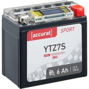 Accurat Sport GEL LCD YTZ7S Motorradbatterie 6Ah 12V