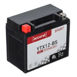 Accurat Sport GEL YTX12-BS Motorradbatterie 12Ah 12V (DIN 51012) YTX12-4 Gel12-12-BS 51012 YB12B-B2