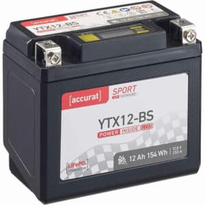 Accurat Sport LFP YTX12-BS 12 Ah Lithium Motorradbatterie