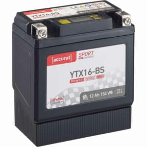 Accurat Sport LFP YTX16-BS 12 Ah Lithium Motorradbatterie