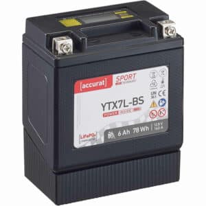 Accurat Sport LFP YTX7L-BS 6 Ah Lithium Motorradbatterie