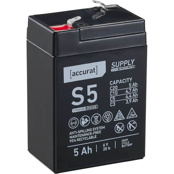 Accurat Supply S5 AGM 6V Bleiakku 5Ah