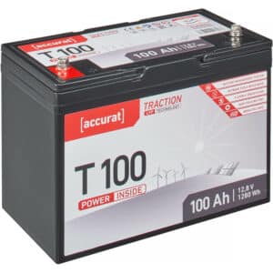 Accurat Traction T100 LFP 12V LiFePO4 Lithium Versorgungsbatterie 100 Ah