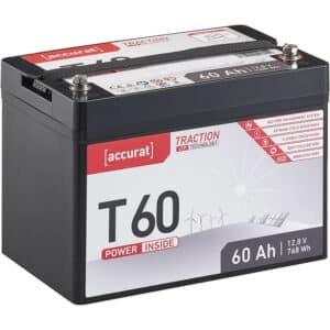 Accurat Traction T60 LFP 12V LiFePO4 Lithium Versorgungsbatterie 60 Ah