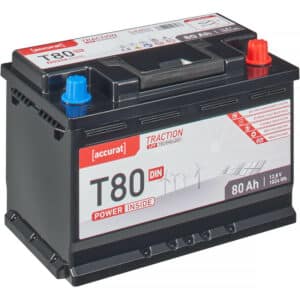 Accurat Traction T80 LFP DIN 12V LiFePO4 Lithium Versorgungsbatterie 80Ah