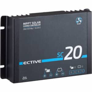 ECTIVE SC 20 SILENT Lüfterloser MPPT Solar-Laderegler für 12/24V Versorgungsbatterien 240Wp/480Wp 50V 20A