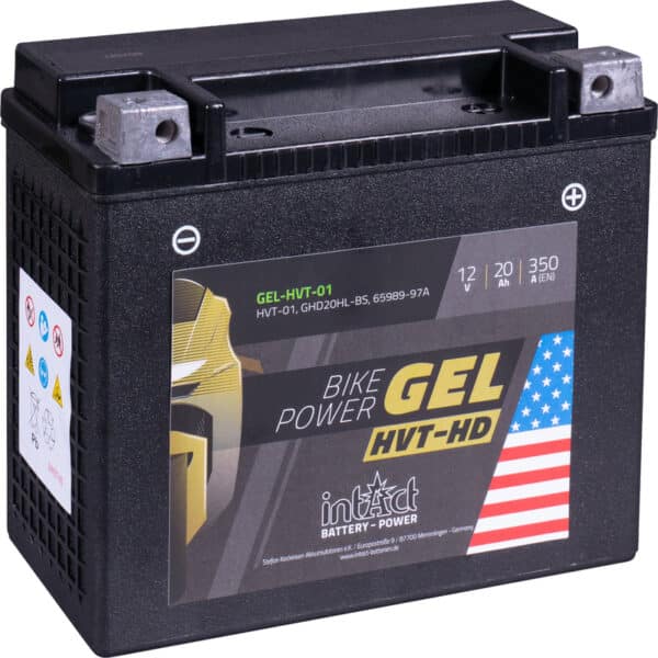 Intact Bike-Power GEL Motorradbatterie GEL-HVT-01 20Ah (DIN 82000) YTX20L-BS