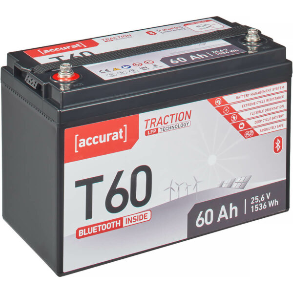 Accurat Traction T60 LFP BT 24V LiFePO4 Lithium Versorgungsbatterie 60Ah